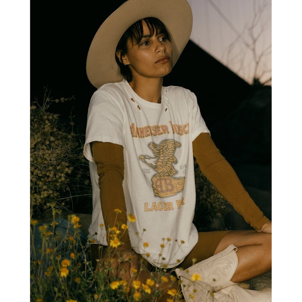 Junk Food Budweiser Anheuser Busch Eagle Vintage Destroy‎ Tee White XL 12WS002